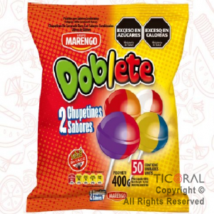 CHUPETIN DOBLETE FRUTAL X 50 UNIDADES